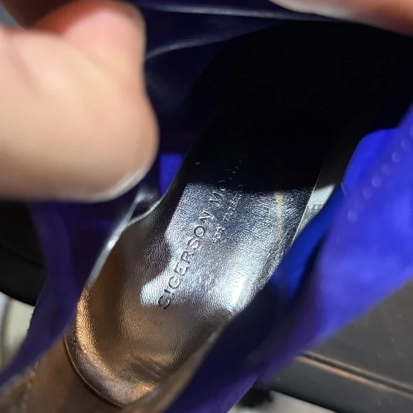 Sigerson Morrison Blue Suede Leather Boots - Picture 5 of 6
